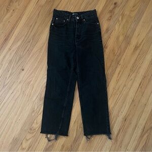 ZARA black high-rise straight leg jeans - size 4
